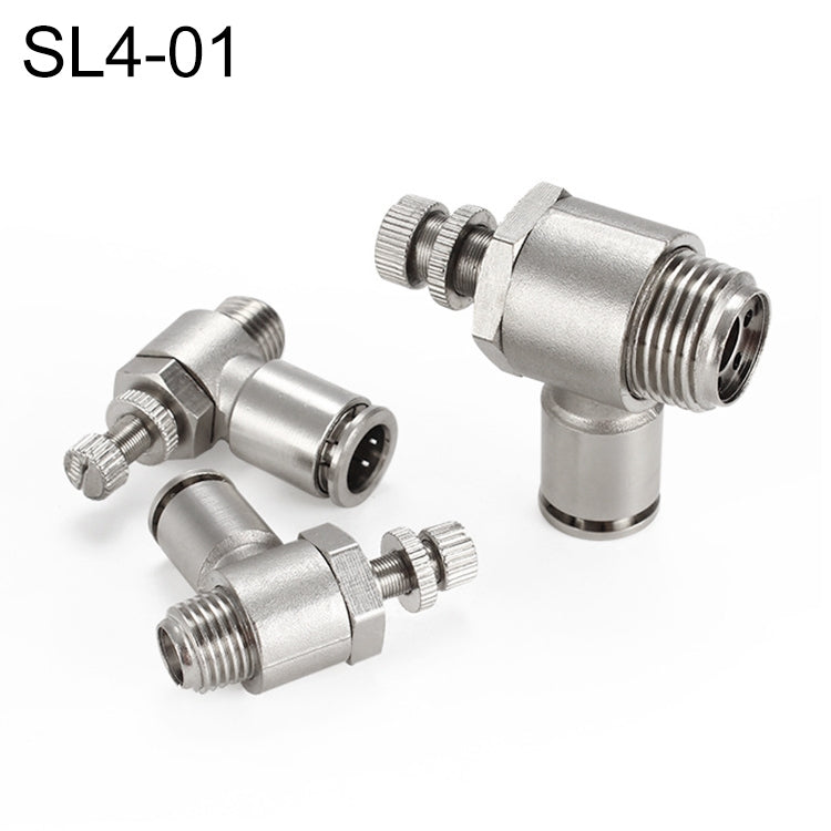 LAIZE Nickel Plated Copper Male Thread Throttle Valve Pneumatic Connector