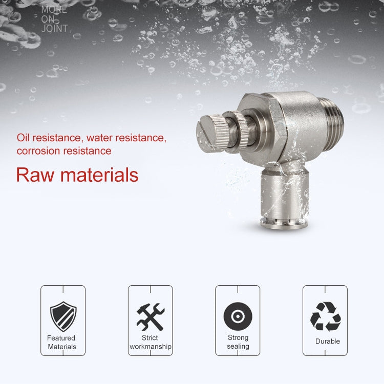 LAIZE Nickel Plated Copper Male Thread Throttle Valve Pneumatic Connector