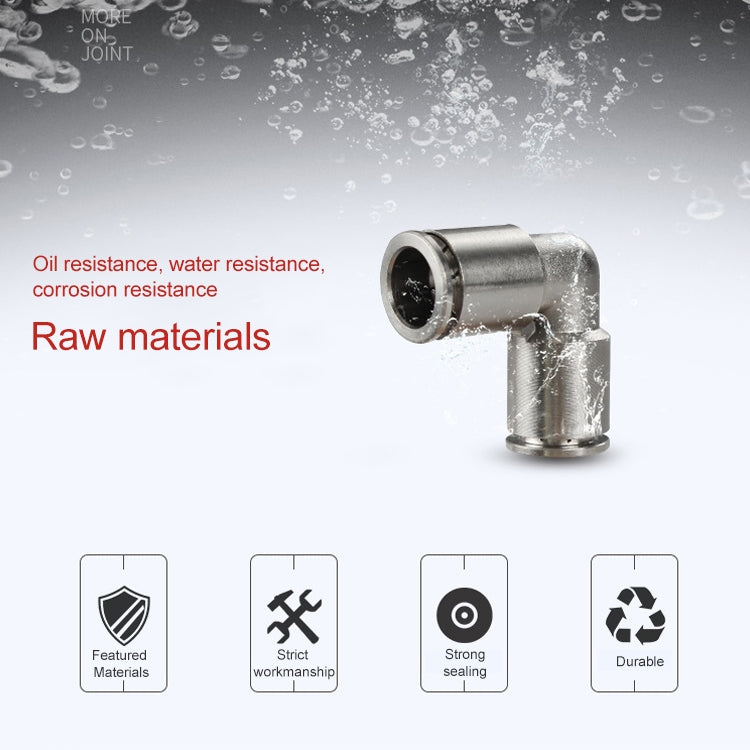LAIZE Nickel Plated Copper Elbow Pneumatic Quick Connector