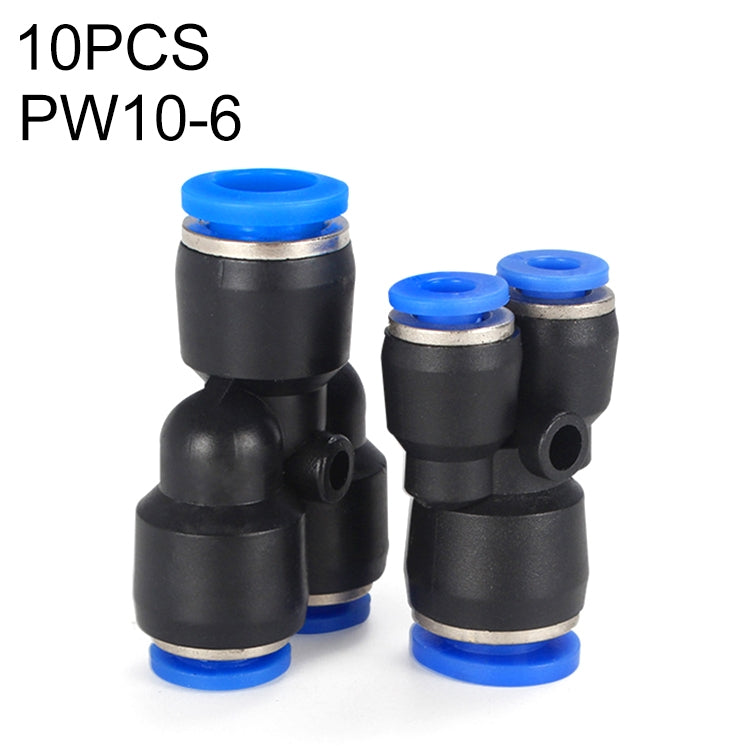 PW16-12 LAIZE 2pcs Plastic Y-type Tee Reducing Pneumatic Quick Fitting Connector