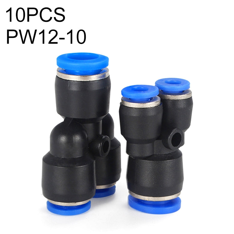 PW16-12 LAIZE 2pcs Plastic Y-type Tee Reducing Pneumatic Quick Fitting Connector