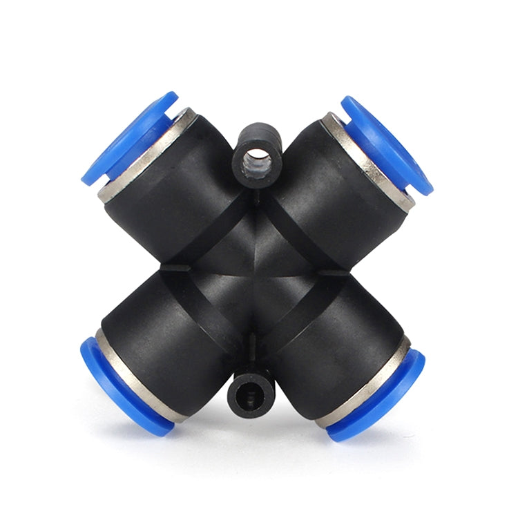 LAIZE 10pcs Plastic PZA Four-way Pneumatic Quick Fitting Connector