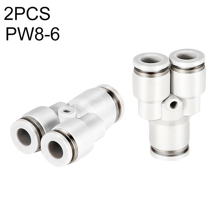 PW6-4 LAIZE 2pcsPW Y-type Tee Reducing Pneumatic Quick Fitting Connector