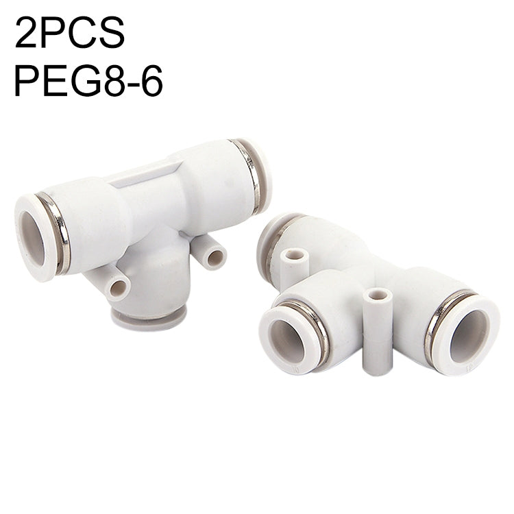 PEG6-4 LAIZE 2pcs PW T-type Tee Reducing Pneumatic Quick Fitting Connector