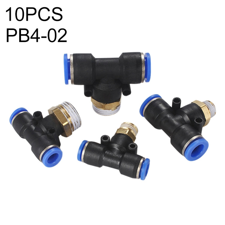 PB6-03 LAIZE 2pcs Plastic T-type Tee Male Thread Pneumatic Quick Connector