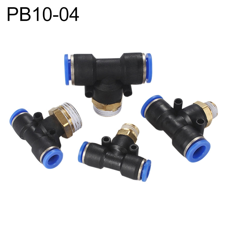PB6-03 LAIZE 2pcs Plastic T-type Tee Male Thread Pneumatic Quick Connector