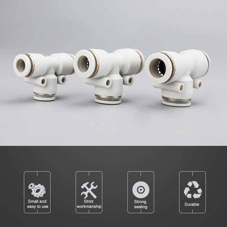 PE-10 LAIZE 2pcs PE T-type Tee Pneumatic Quick Fitting Connector