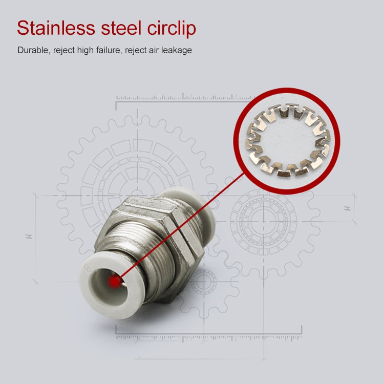 LAIZE PM Bulkhead Straight Pneumatic Quick Fitting Connector