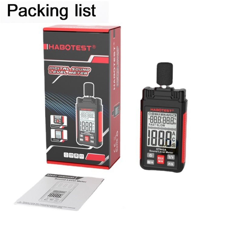HABOTEST HT602A Multifunctional Digital Display Noise Decibel Tester
