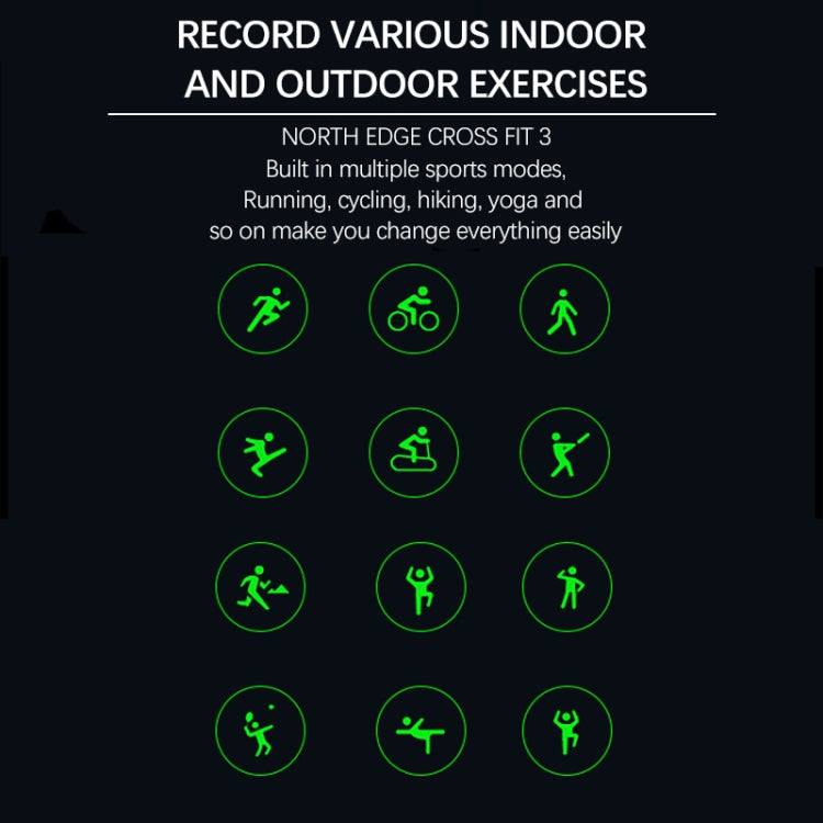 NORTH EDGE CROSS FIT3 Fashion Bluetooth Sports Smart Watch Supports Multiple Sports Modes, Sleep Monitoring, Heart Rate Monitoring