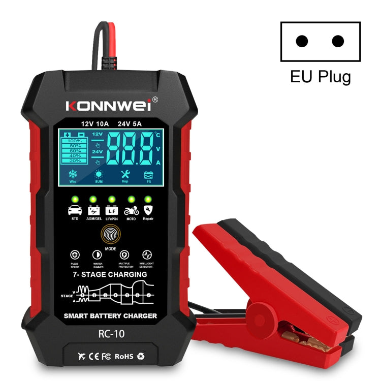 KONNWEI CR-10 2.4 inch Car Battery Charger Battery Pulse Repair Tool