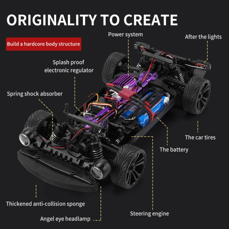 JJR/C Q142 Full Scale Electric Four-wheel Drive Muscle High Speed Drift RC Car