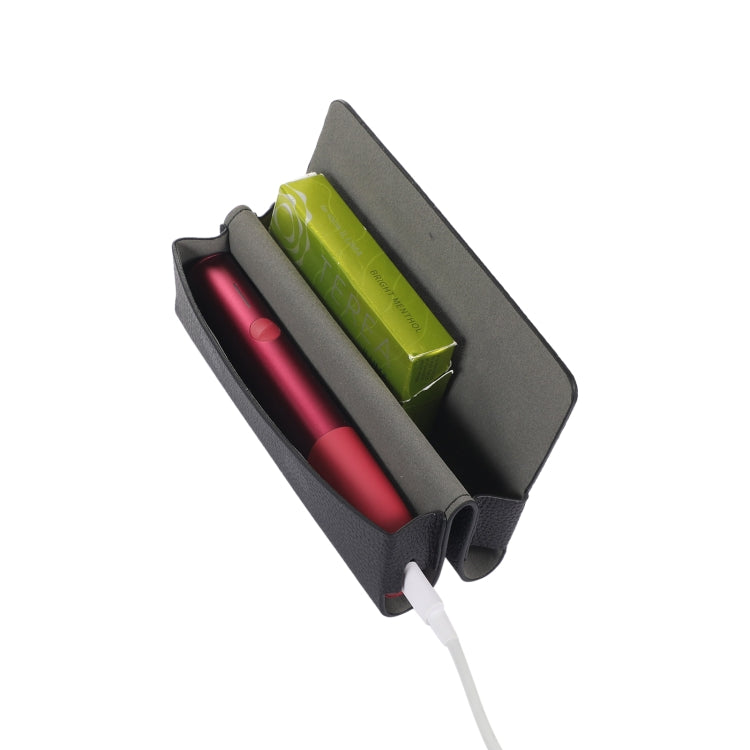 Litchi Pattern Electronic Cigarette Leather Storage Bag