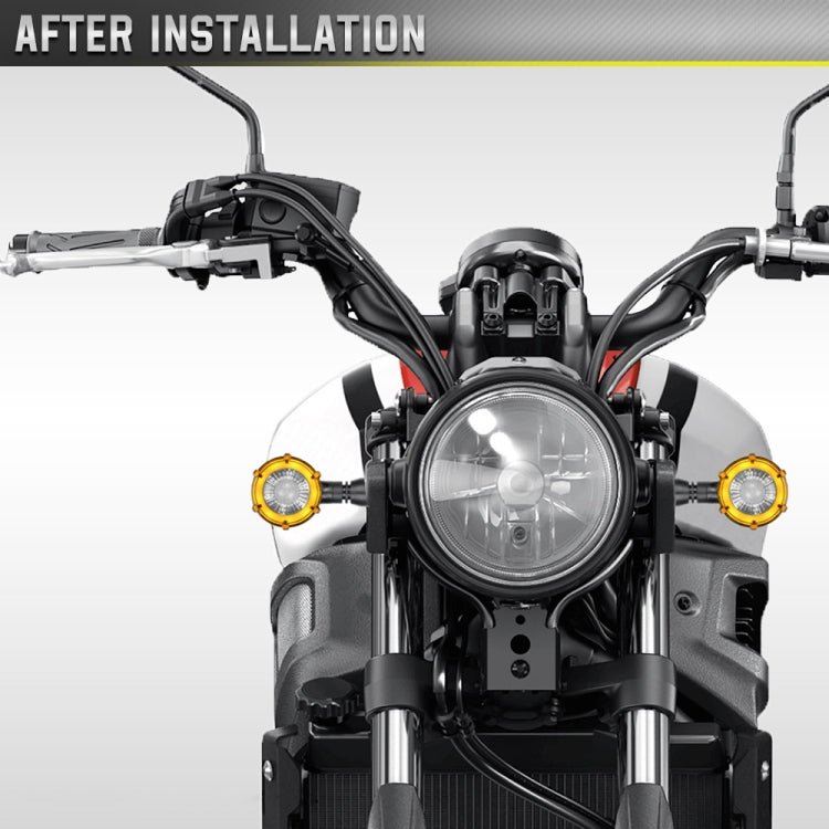 1 Pair Motorcycles Universal Rotating LED Dual-color Flow Turn Signal Light