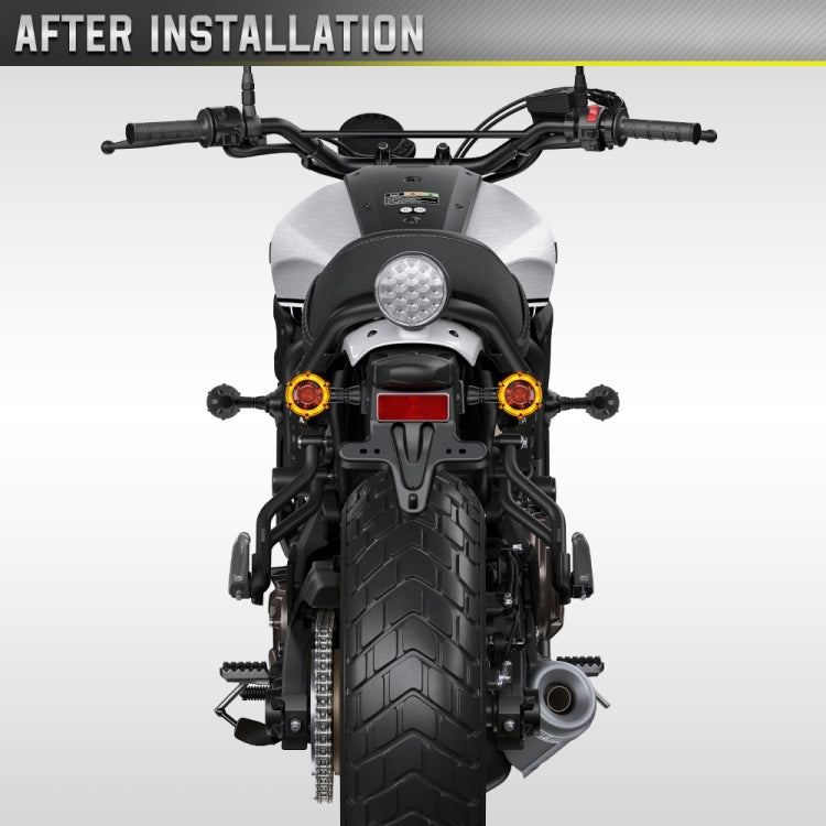 1 Pair Motorcycles Universal Rotating LED Dual-color Flow Turn Signal Light