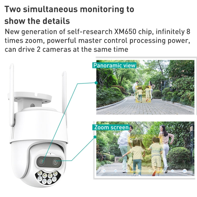 QX82 400W Dual Screen Dual Channel Synchronous Monitoring IP Camera