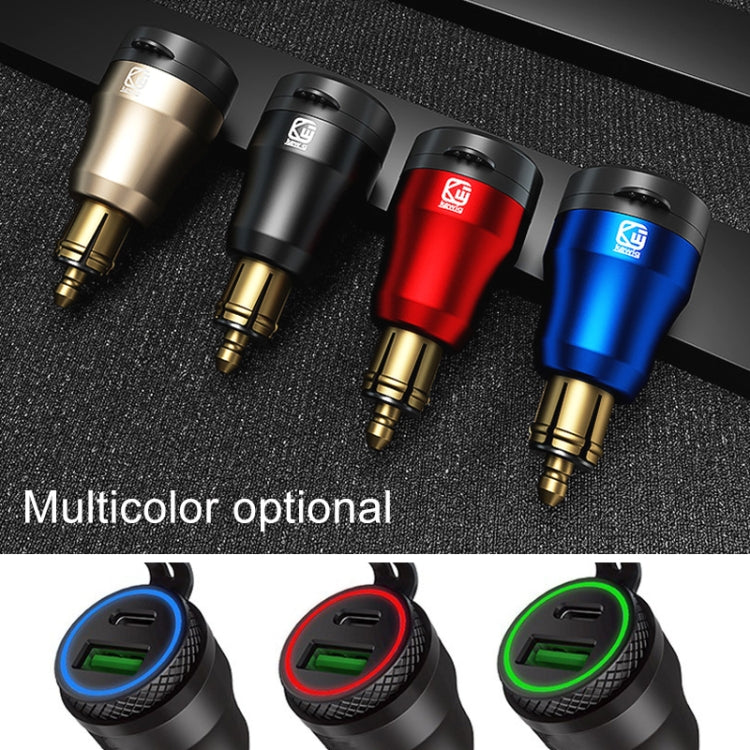 Motorcycle European-style Small-caliber Aluminum Alloy QC 3.0 + PD Fast Charge USB Charger