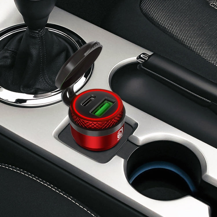 Motorcycle European-style Small-caliber Aluminum Alloy QC 3.0 + PD Fast Charge USB Charger