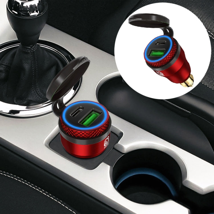 Motorcycle European-style Small-caliber Aluminum Alloy QC 3.0 + PD Fast Charge USB Charger