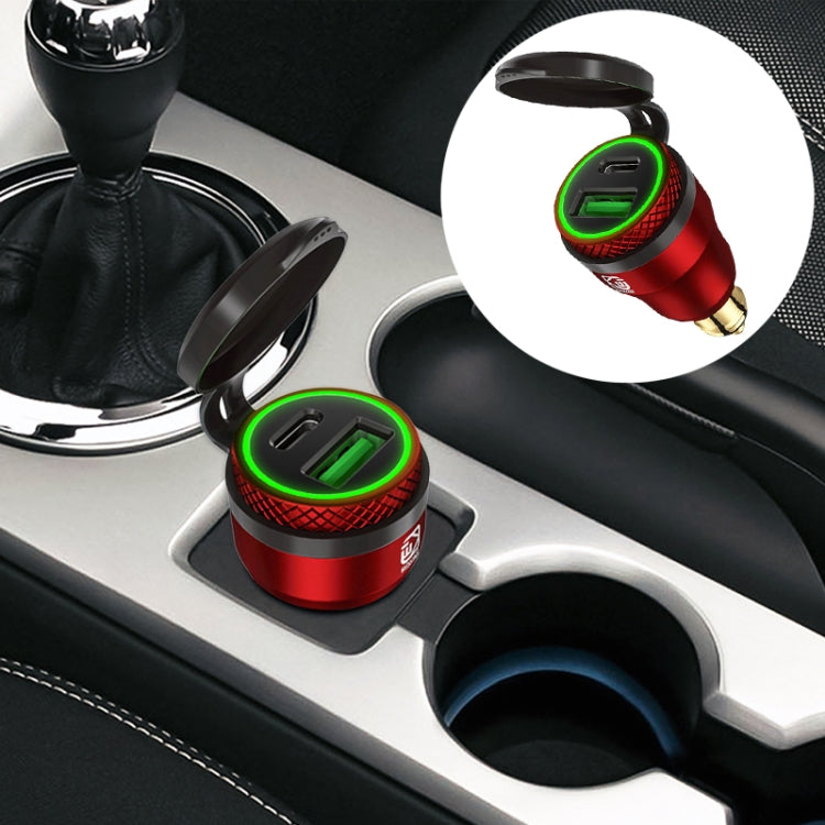 Motorcycle European-style Small-caliber Aluminum Alloy QC 3.0 + PD Fast Charge USB Charger