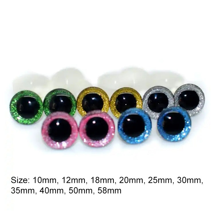 100pcs Resin Three-dimensional Animal Artificial Eye Plastic Plush Toy Accessories, Size:9mm (Colors Shipped Randomly)