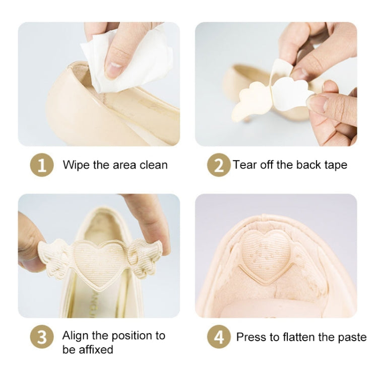 10pcs Invisible Anti-wear Butterfly Shape High Heel Stickers Thickened Sponge Heel Stickers, Random Color Delivery