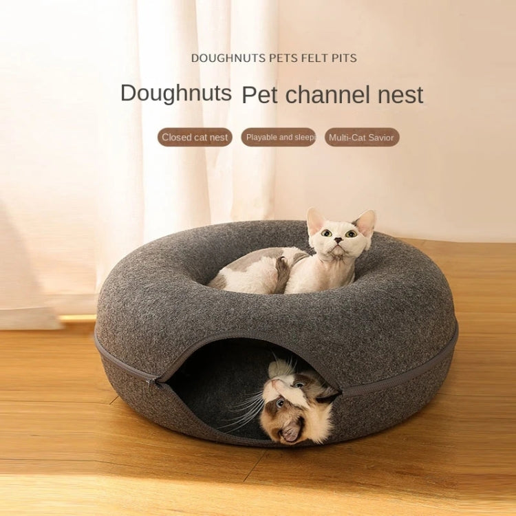 Round Wool Felt Cat Litter Tunnel Cat Litter