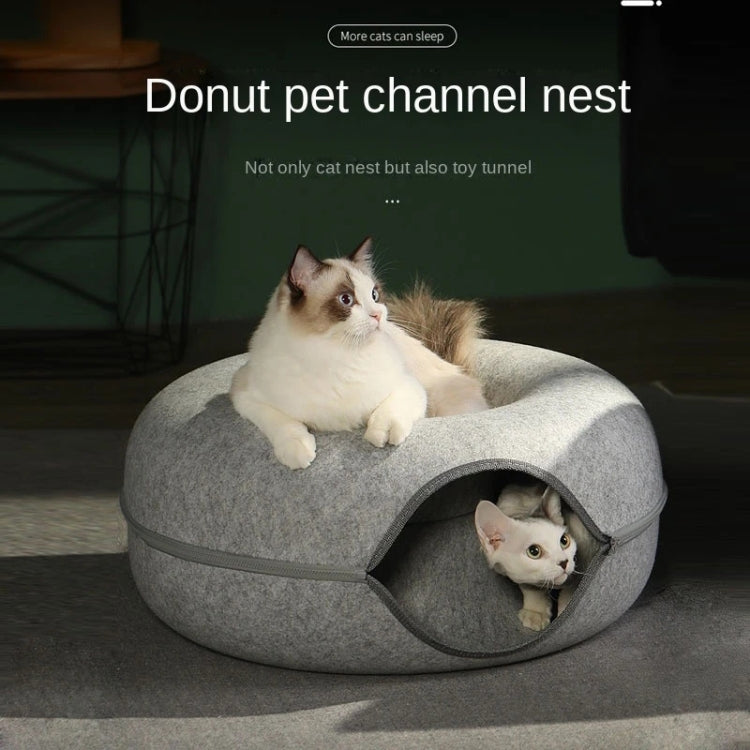 Round Wool Felt Cat Litter Tunnel Cat Litter