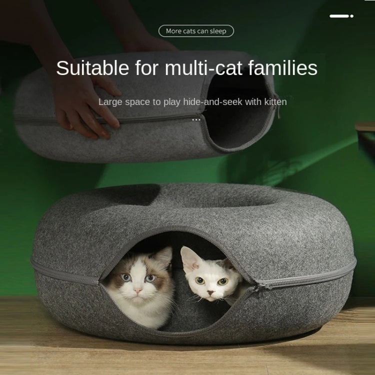 Round Wool Felt Cat Litter Tunnel Cat Litter