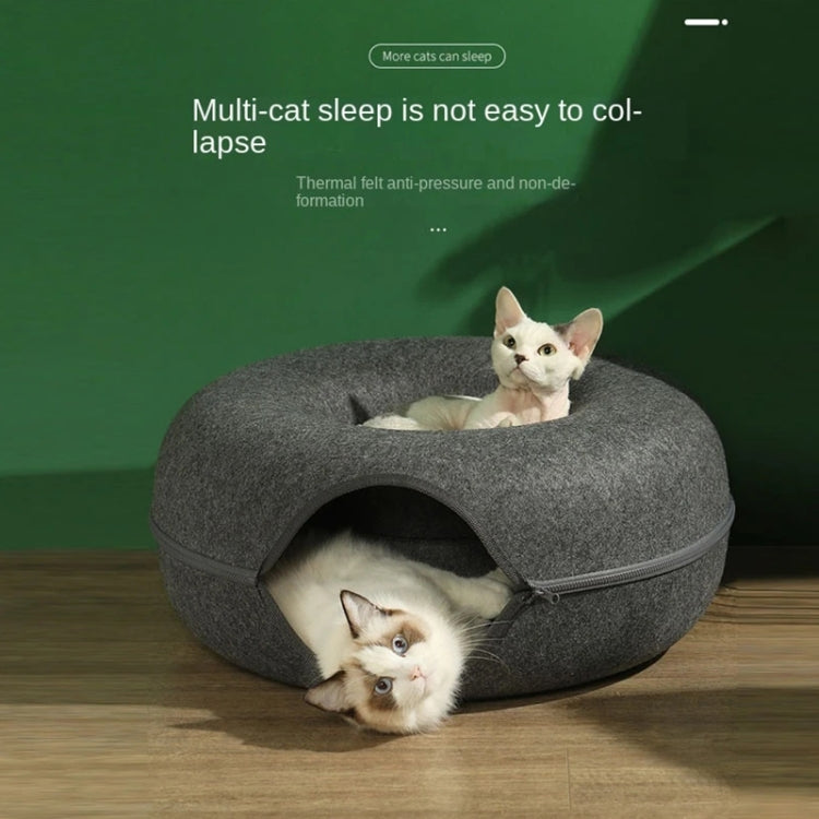 Round Wool Felt Cat Litter Tunnel Cat Litter