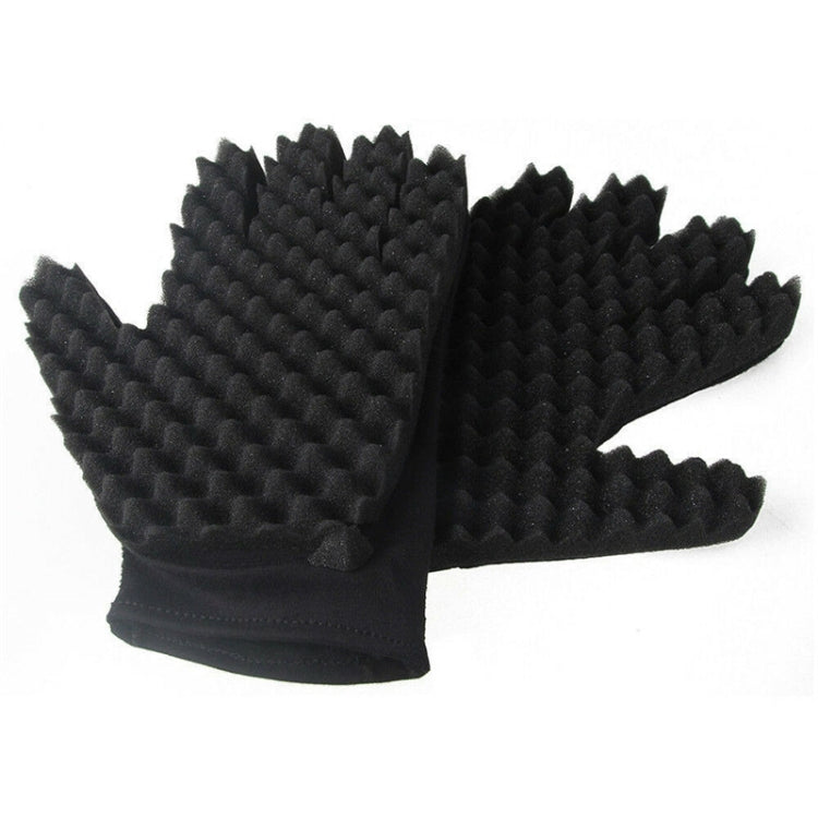 Single Sponge Wipe Black Hair Styling Gloves