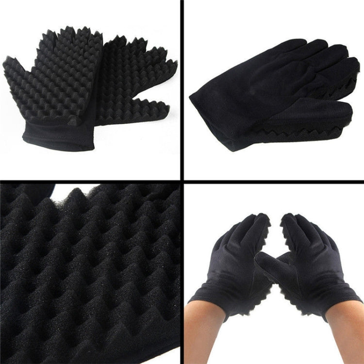 Single Sponge Wipe Black Hair Styling Gloves