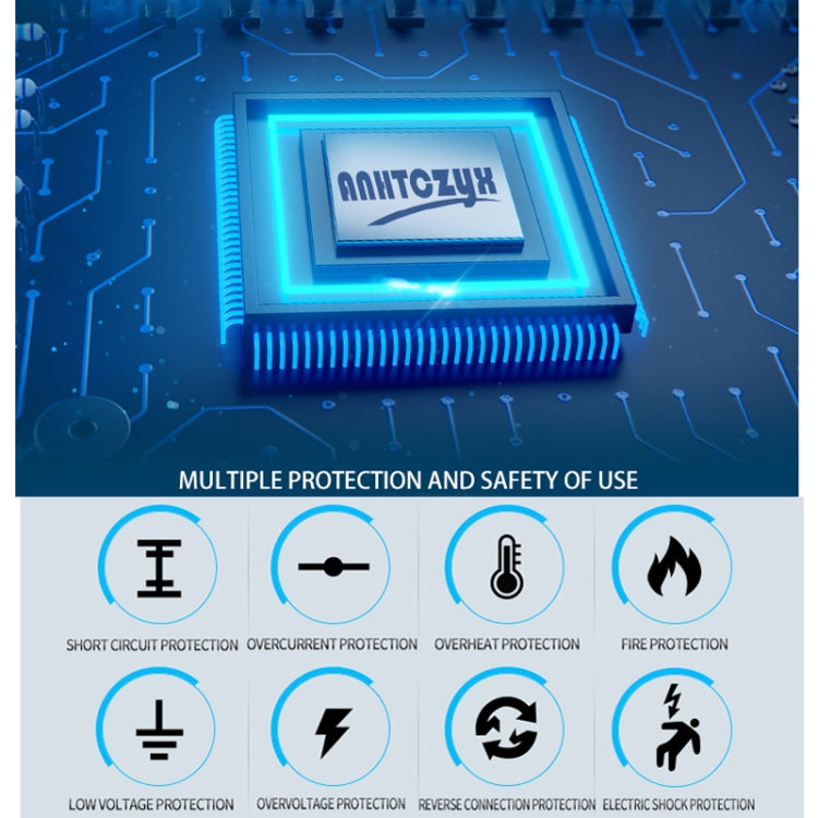 ANHTCzyx 12V 8A  / 24V 4A Automobile Battery Charger Motorcycle Battery Repair Type AGM