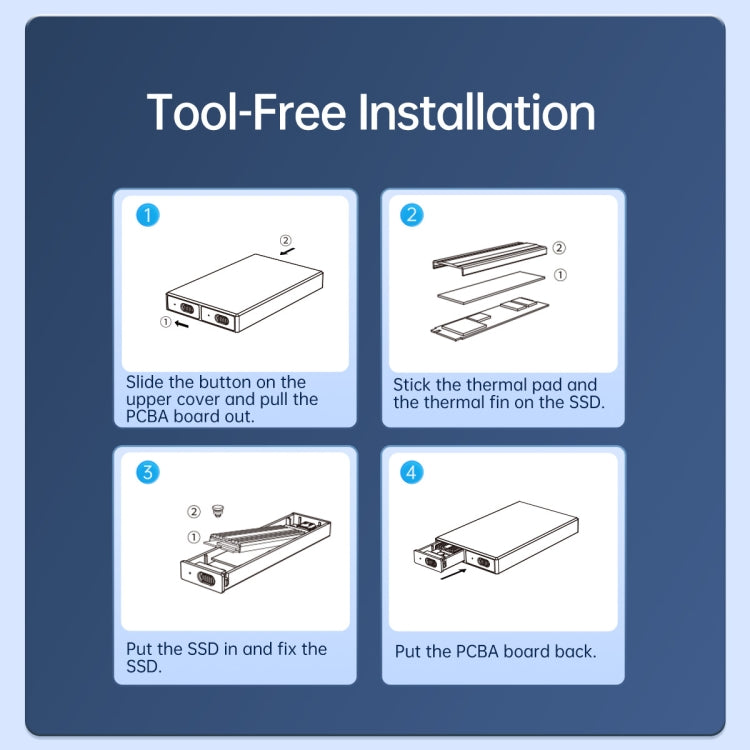 ORICO AM2C3-2SN Dual-bay M.2 NVME + SATA SSD Enclosure