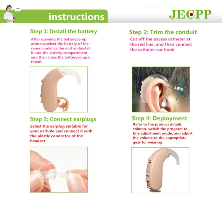 KAIXINWEI B145 DC3.7V Earhook Hearing Aid Sound Amplifier