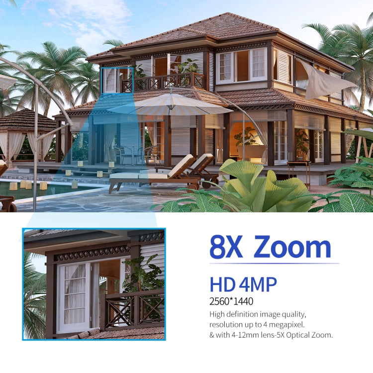 ESCAM G03 2x4MP Dual Lens Zoom 8X Dual Light Source WiFi Camera Support Two-way Voice & Motion Detection