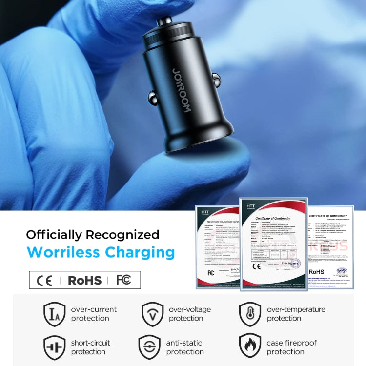 JOYROOM JR-CCN06 30W Dual PD Type-C Mini Metal Car Charger