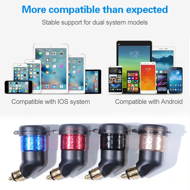 German EU Plug Special Motorcycle Elbow Charger Dual USB Voltmeter 4.2A Charger