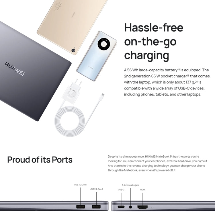 HUAWEI MateBook 14 Laptop, 14 inch Touch Screen Windows 11 Home Chinese Version, Intel 12th Gen Core i5-1240P Integrated Graphics