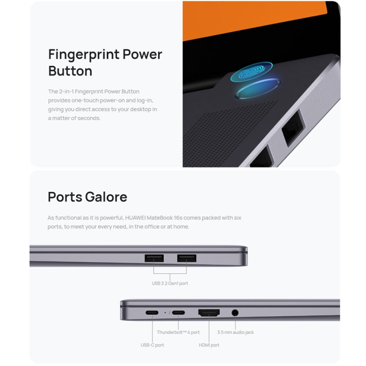 HUAWEI MateBook 16s Laptop, 16 inch Touch Screen Windows 11 Home Chinese Version, Intel 12th Gen Core i5-12500H Integrated Graphics