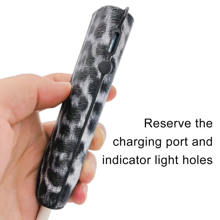 Leopard TPU+PU Leather Electronic Cigarette Protective Case with Lanyard