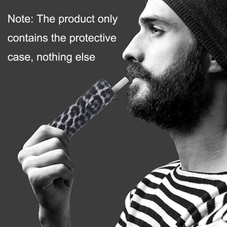 Leopard TPU+PU Leather Electronic Cigarette Protective Case with Lanyard