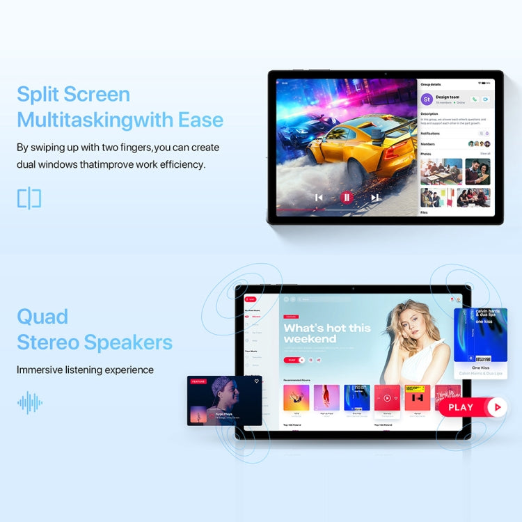 G20 4G LTE Tablet PC 10.51 inch, Android 12 Unisoc Tiger T616 Octa Core, Support Dual SIM