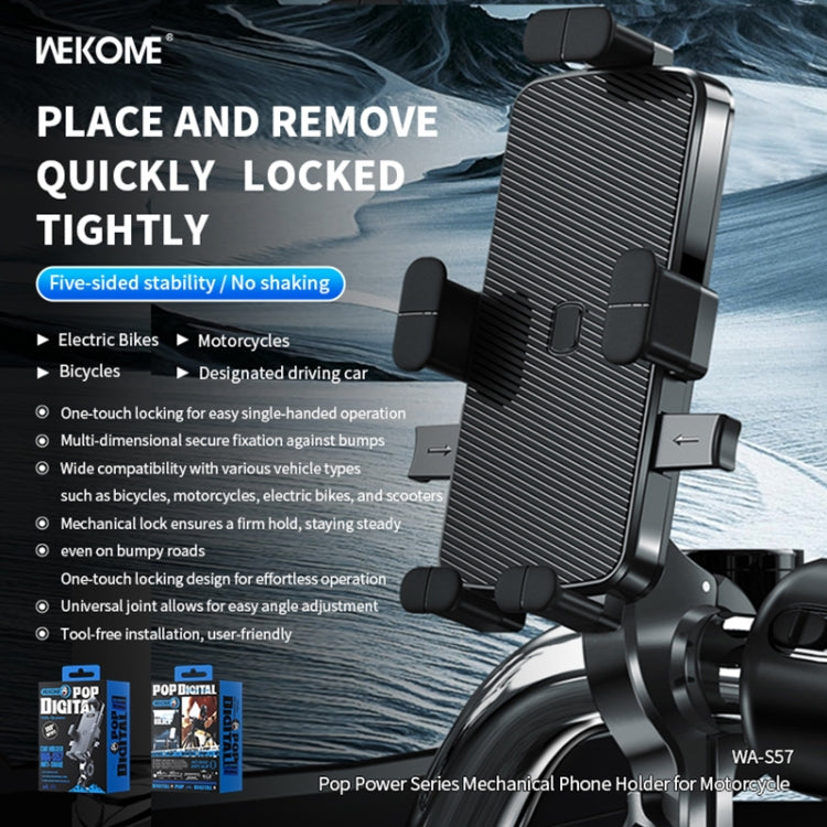 WK WA-S57 Pop Power Series Mechanical Motorcycle Phone Holder