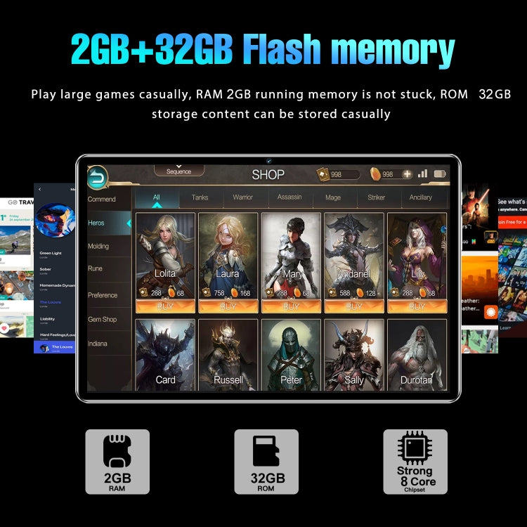 S22 10.1 inch 3G Tablet PC, Android 7.0 MTK6735 Octa Core, Support Dual SIM, WiFi, Bluetooth, GPS