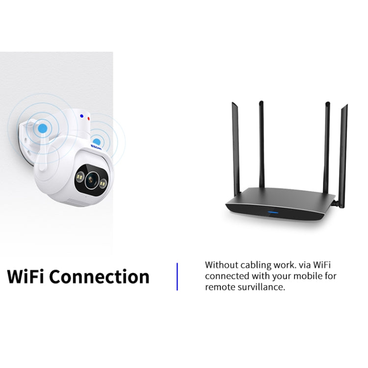 ESCAM PT304 HD 4MP Humanoid Detection Tracking WiFi Connection Sound Alarm Intelligent Night Vision H.265 Camera