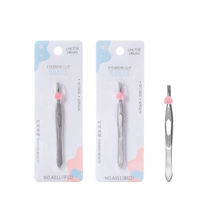 Bevel Flat Stainless Steel Eyebrow Clip Non-slip Eyebrow Clip