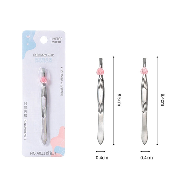 Bevel Flat Stainless Steel Eyebrow Clip Non-slip Eyebrow Clip