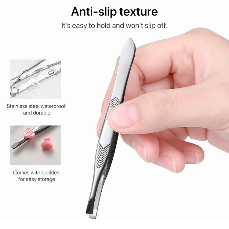 Bevel Flat Stainless Steel Eyebrow Clip Non-slip Eyebrow Clip