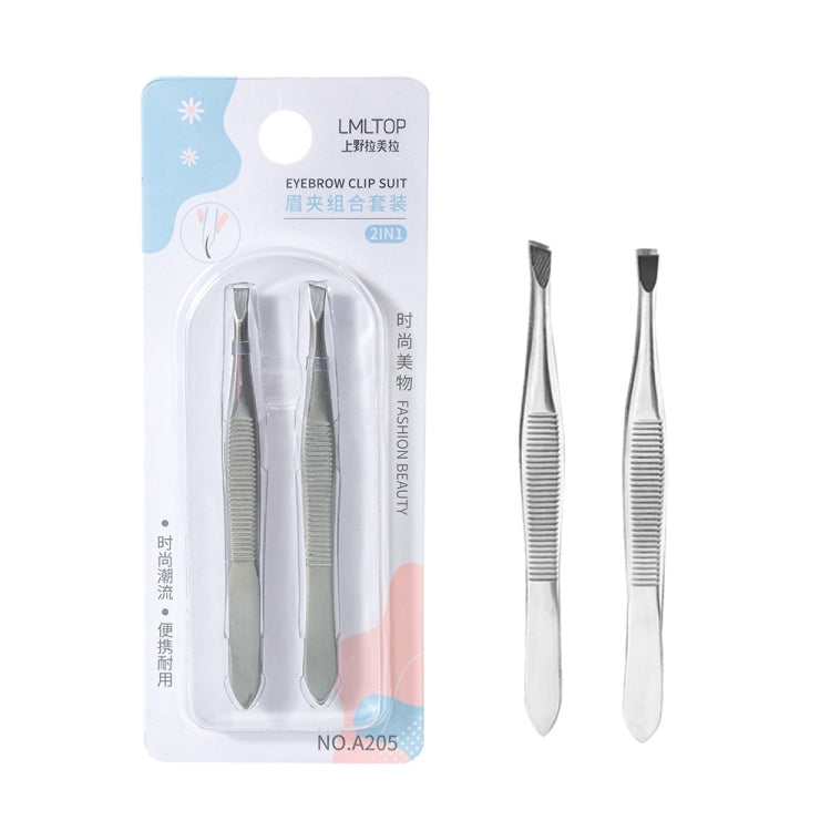 Stainless Steel Eyebrow Clip Suit Flat Bevel Eyebrow Clamp Tweezers
